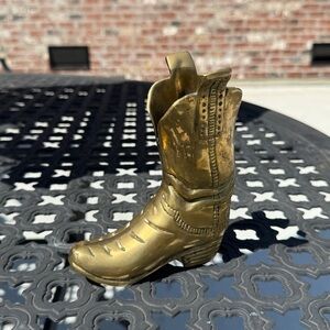 Solid Brass Cowboy Boot Figurine Western Decor Southern Ent INC.